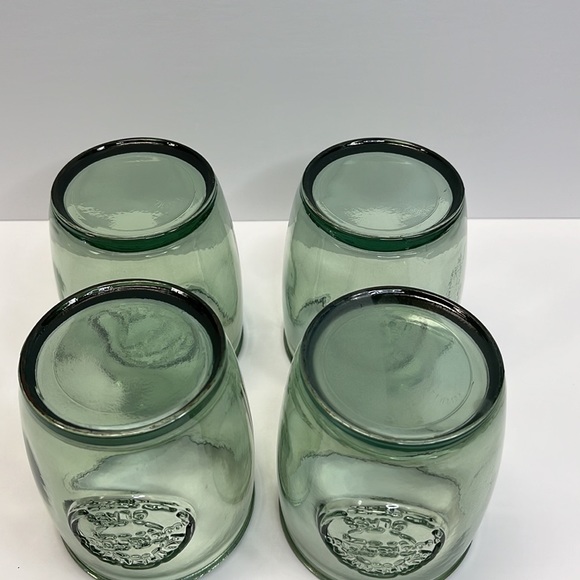 4 - 100% Authentic Recycled Glass Old Fashioned Green Low Ball Glasses - Picture 5 of 9
